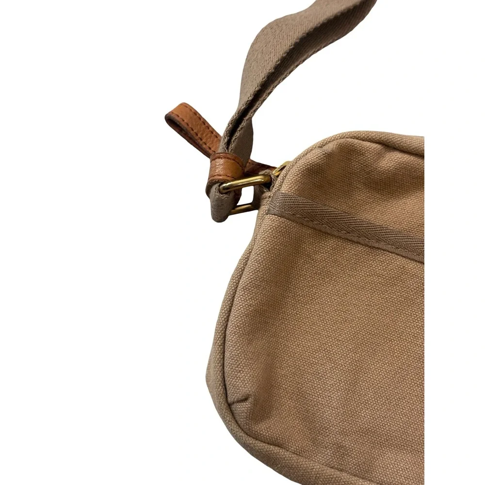 Margot New York Tan Canvas Crossbody Bag Small Brown Utility Travel Purse